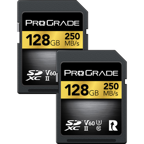 ProGrade Digital 128GB Gold UHS-II SDXC Memory Card (2-Pack)