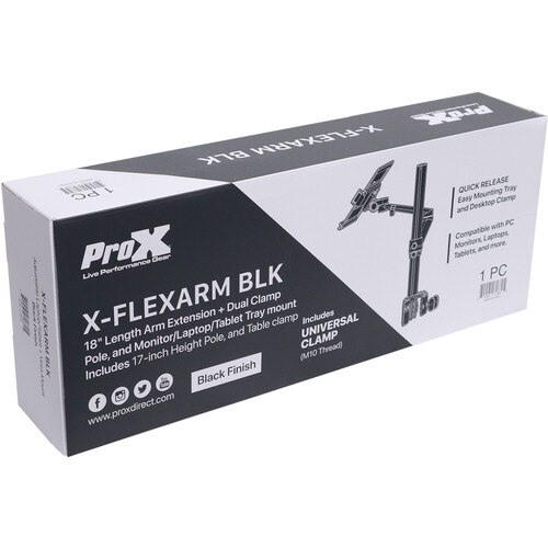 ProX Adjustable Arm Mount VESA Stand for Laptop or Monitor (Black)
