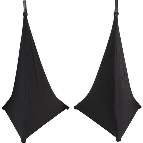 ProX Two-Sided Lycra Cover Scrim for Speaker Tripod or Lighting Stand (Black Pair)