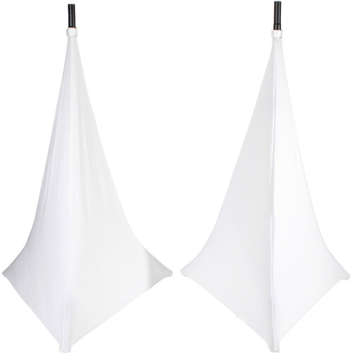 ProX Two-Sided Lycra Cover Scrim for Speaker Tripod or Lighting Stand (White Pair)