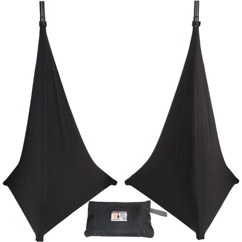 ProX Three-Sided Tripod Speaker & Lighting Stand Cover Scrim (Black 2-Pack)