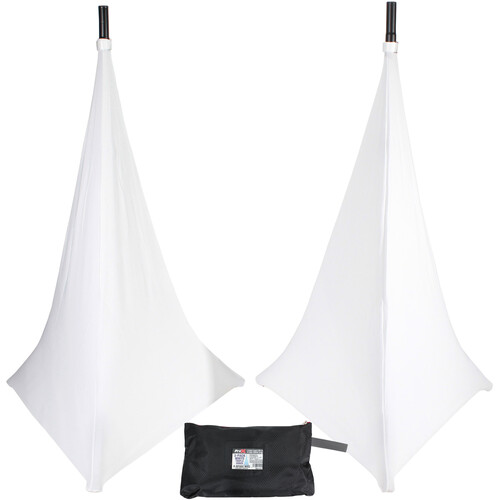 ProX Three-Sided Tripod Speaker & Lighting Stand Cover Scrim (White 2-Pack)