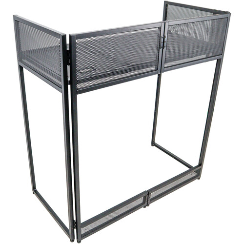 ProX Vista DJ Booth Facade Table Station with Scrim (Black)