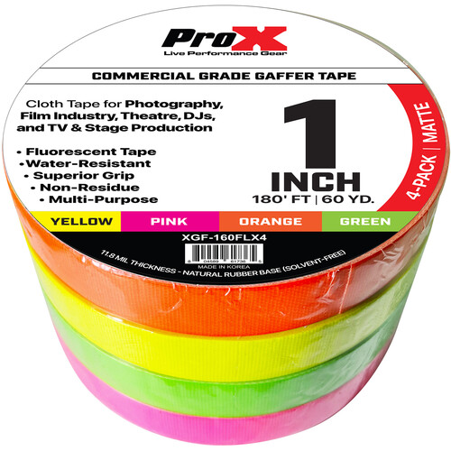 ProX Multicolor Fluorescent Commercial-Grade Gaffer Tape (1