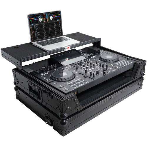 ProX Gig-Ready ATA-Style Flight Case with Laptop Shelf and Wheels for Pioneer XDJ-RX DDJ-REV5 & XDJ-RX DJ Controllers (All-Black)