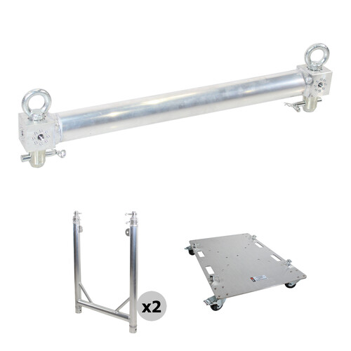 ProX Truss Modular Rapid U-Grid Dual Kit with Rolling Base (5' Silver)
