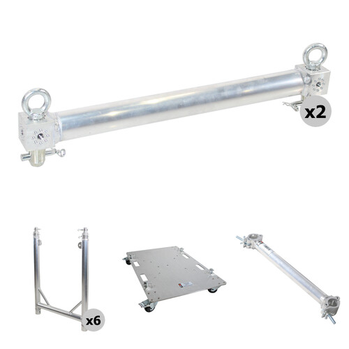ProX Truss Modular Rapid U-Grid Kit with Rolling Base (Dual 8' Silver)