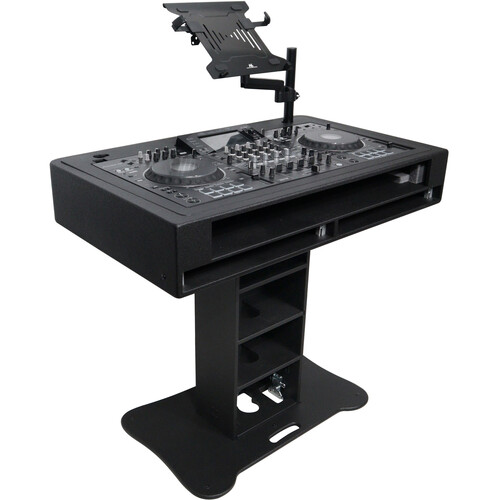 ProX Control Tower Podium for DJ Mixer with 2 Flight Cases (2 RU Black)