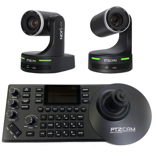 PTZCam IP Pro 20 AI Auto-Tracking PTZ 2-Camera Kit with View NDI Controller
