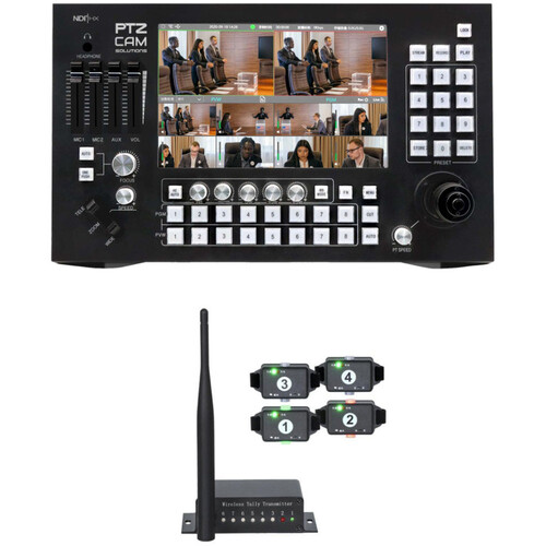 PTZCam Switch N8 with 4-Camera Wireless Tally Light System