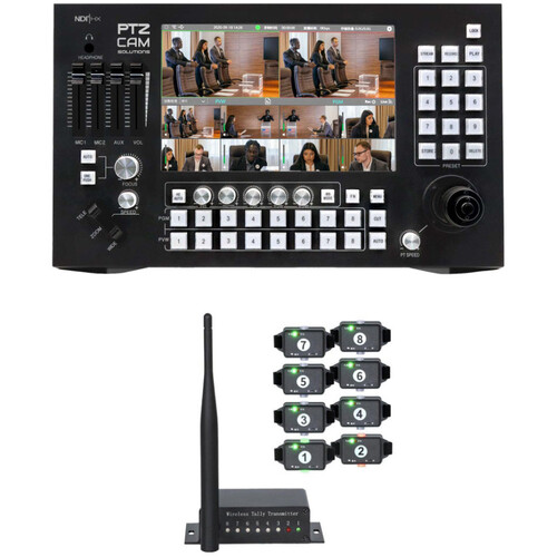 PTZCam Switch N8 with 8-Camera Wireless Tally Light System