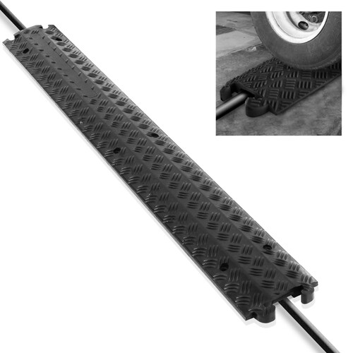 Pyle Pro Drop-Over Cable Protector Ramp (Black&nbsp39.96 x 5.1 x 1.18