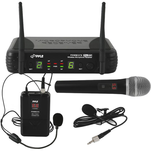 Pyle Pro UHF Wireless Microphone System Kit PDWM3378 B&H Photo