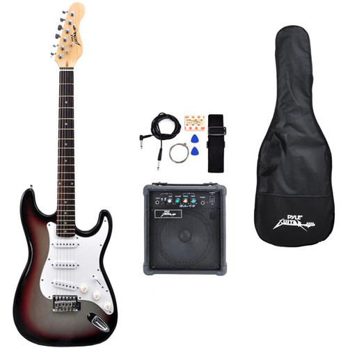 Pyle Pro Beginners Electric Guitar Kit with Amplifier PEGKT15GS