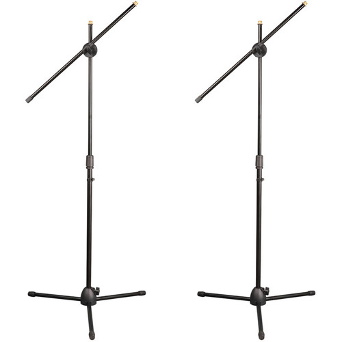 Pyle Pro Universal Adjustable & Extendable Tripod Microphone Stands (Pair Black)