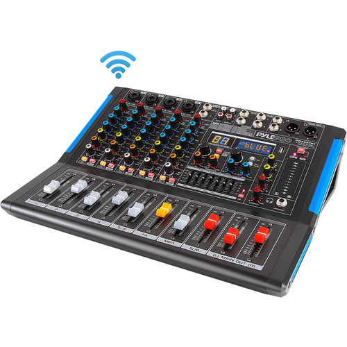  Pyle  Pro  6 Channel Bluetooth Studio Mixer  and DJ PMXU67BT B H