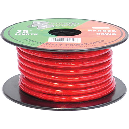 Pyramid - rpr825 - pyle rpr825 8 ga 25 red car audio translucent power wire 8 gauge 25 ft