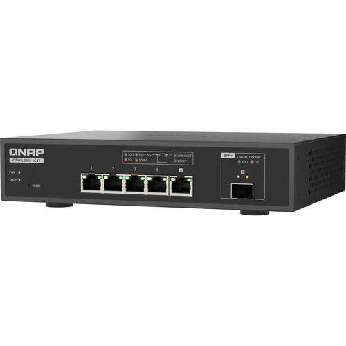 QNAP QSW-L3205-1C4T-US 4-Port 10G Lite Managed Network Switch