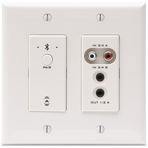 QSC Attero Tech unD6IO-BT 2-Gang Dante Networked 4x2 Audio Wall Plate