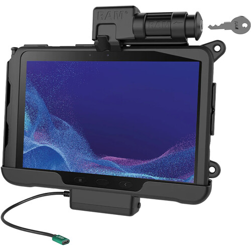 RAM Mounts RAM Keyed Locking Cradle with Power and USB-C Dock for Tab Active Pro