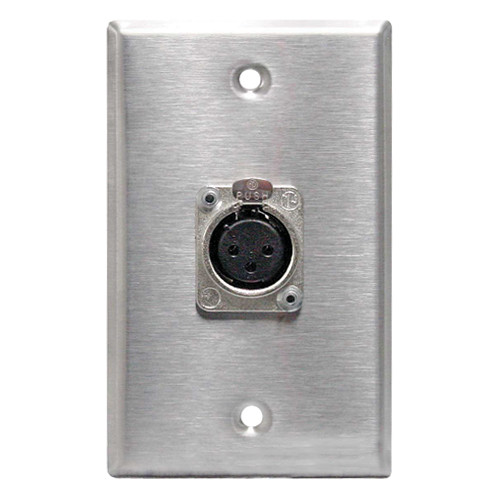 RapcoHorizon SP-1DFN XLR Single Gang Wall Plate with 1 Neutrik NC3FD-L-1 Connector
