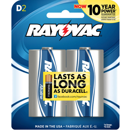 RAYOVAC D Alkaline Battery (Carded, 2Pack) 8132F B&H Photo