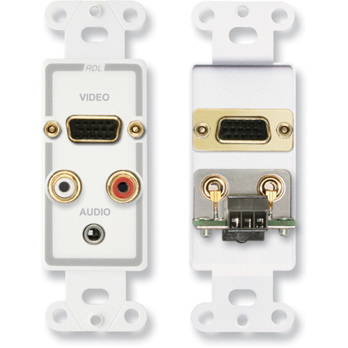 RDL DAVM4 Audio and Video Monitor Jack Panels (White/Gray)