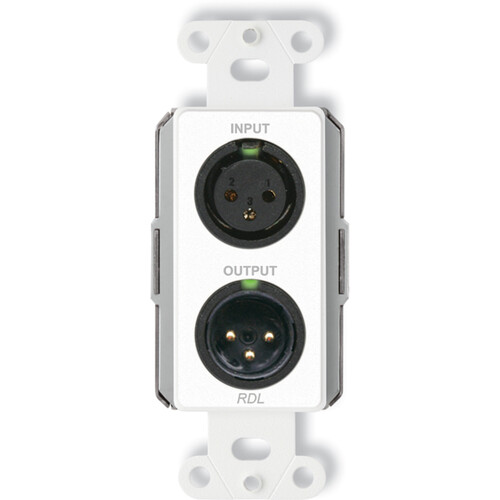 RDL D-RN12 Wall-Mounted Bidirectional Mic/Line Dante Interface 1x2 (White)