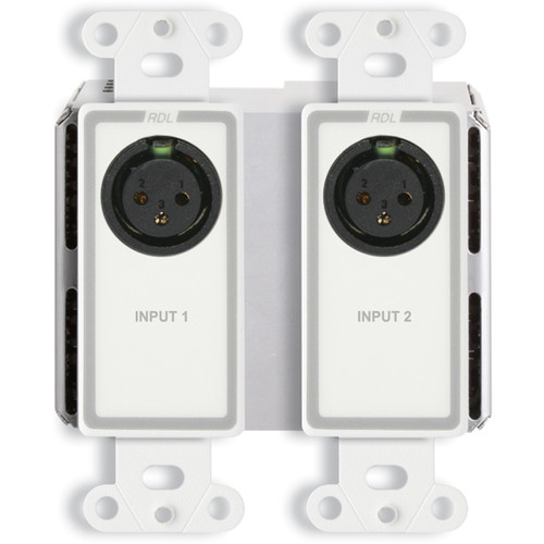 RDL DD-BN2M 2 x 2 Wall-Mounted Bi-Directional Mic/Line Dante Interface (White)