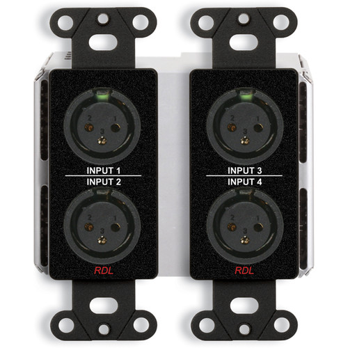 RDL DDB-BN40 4 x 2 Wall-Mounted Bidirectional Mic/Line Dante Interface (Black)