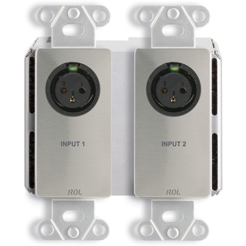 RDL DDS-BN2M 2 x 2 Wall-Mounted Bi-Directional Mic/Line Dante Interface (Stainless Steel)