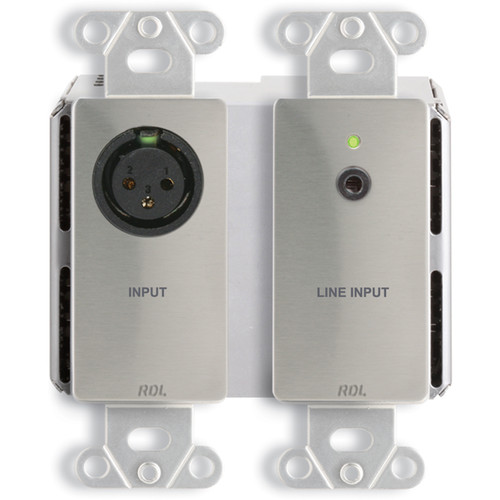RDL DDS-BN2ML 2 x 2 Wall-Mounted Bi-Directional Mic/Line Dante Interface (Stainless Steel)