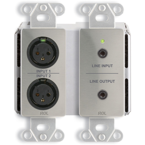 RDL DDS-BN31 4 x 4 Wall-Mounted Bidirectional Mic/Line Dante Interface (Stainless Steel)