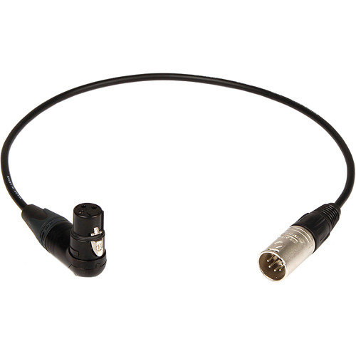 Remote Audio 3-Pin Right-Angle XLR Female to 5-Pin XLR Male Balanced Adapter Cable (18