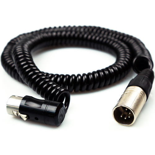 Remote Audio Low-Profile XLR5F to XLR5M Balanced Coiled Stereo Jumper Cable (2' Collapsed 7' Extended)