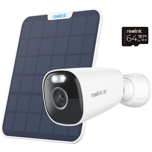 Reolink Argus Series B360 4K UHD Outdoor Wire-Free Bullet Camera with Night Vision Motion Spotlights & Solar Panel
