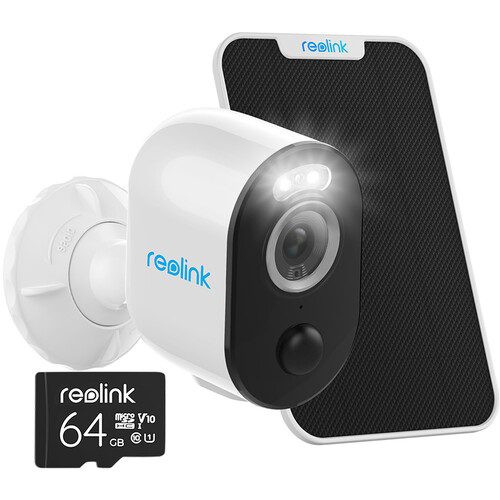 Reolink Argus Series B350 4K UHD Outdoor Wire-Free Bullet Camera with Night Vision Motion Spotlights & Solar Panel