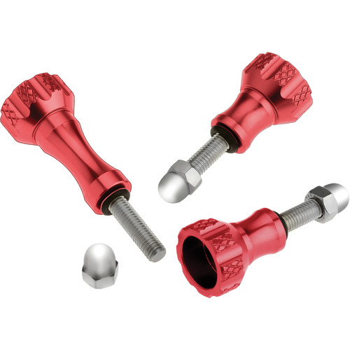 Revo Aluminum Thumbscrew for GoPro (3-Pack Red)