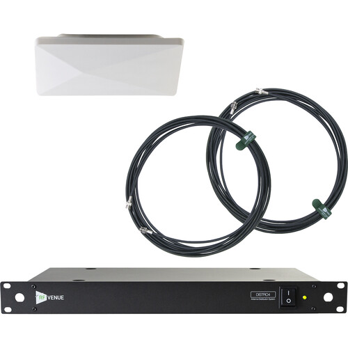 RF Venue Diversity Architectural Antenna & DISTRO4 4-Channel UHF Distribution System Pack (White 470 to 616 MHz)