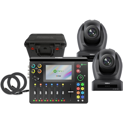 RGBlink mini-mx SDI 10-Channel Switcher & 2 vue PTZ 20x Cameras with AI Dynamic Tracking