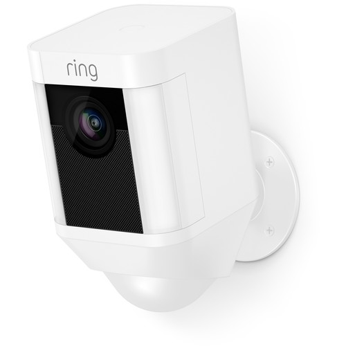 Ring Spotlight Cam 1080p Outdoor Wi-Fi Camera with Night Vision (Battery-Powered, White)