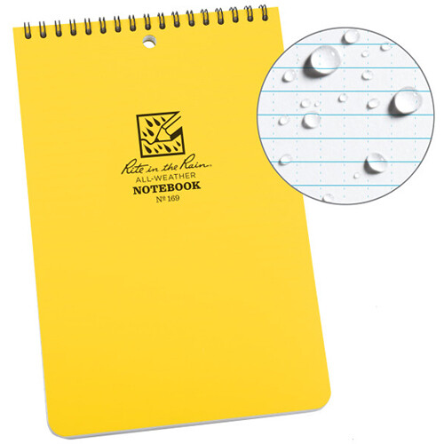 Rite in the Rain Top Spiral Notebook (Yellow 6 x 9