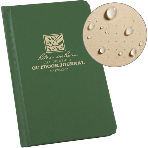 Rite in the Rain Hard Cover All-Weather Outdoor Journal (Green 3.8 x 6.5