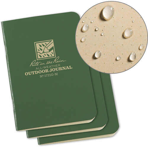 Rite in the Rain Stapled All-Weather Outdoor Journal (Green 3.3 x 4.6