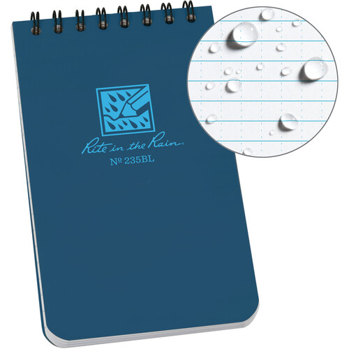 Rite in the Rain Top Spiral All-Weather Notebook (Blue 3 x 5