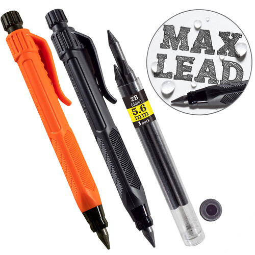 Rite in the Rain Gravity-Fed Lead Holder Pencil (Orange and Black 2-Pack)