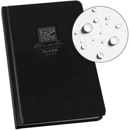 Rite in the Rain Hard Cover Book with Fabrikoid Cover (Black)