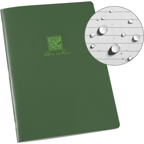 Rite in the Rain Stapled Notebook (Universal Page Pattern Green)