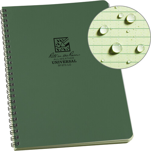 Rite in the Rain Side Spiral Notebook (Universal Page Pattern Green)