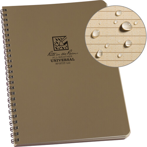 Rite in the Rain Side Spiral Notebook (Universal Page Pattern Tan)